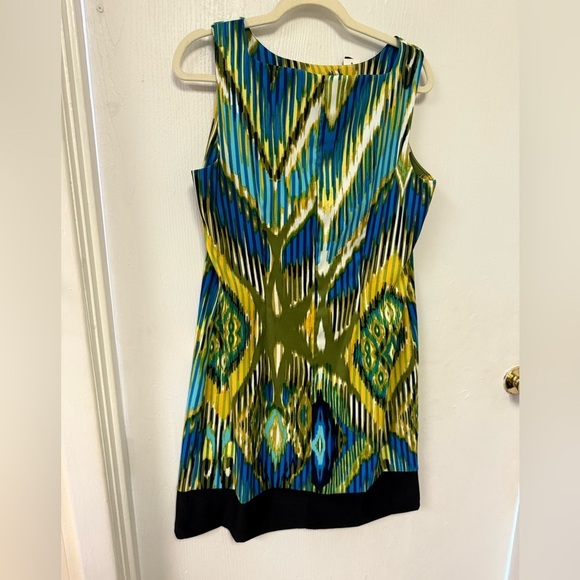 Alyx Limited Green Blue Abstract Print Mini Dress NWT Size 14 - Picture 2 of 6